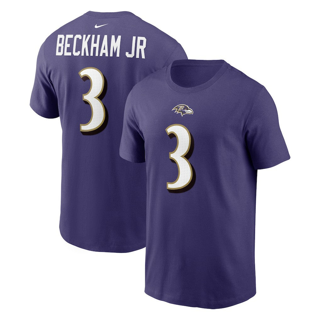 Odell Beckham Jr. Baltimore Ravens Player Name & Number T-Shirt Purple | Nike for Sale