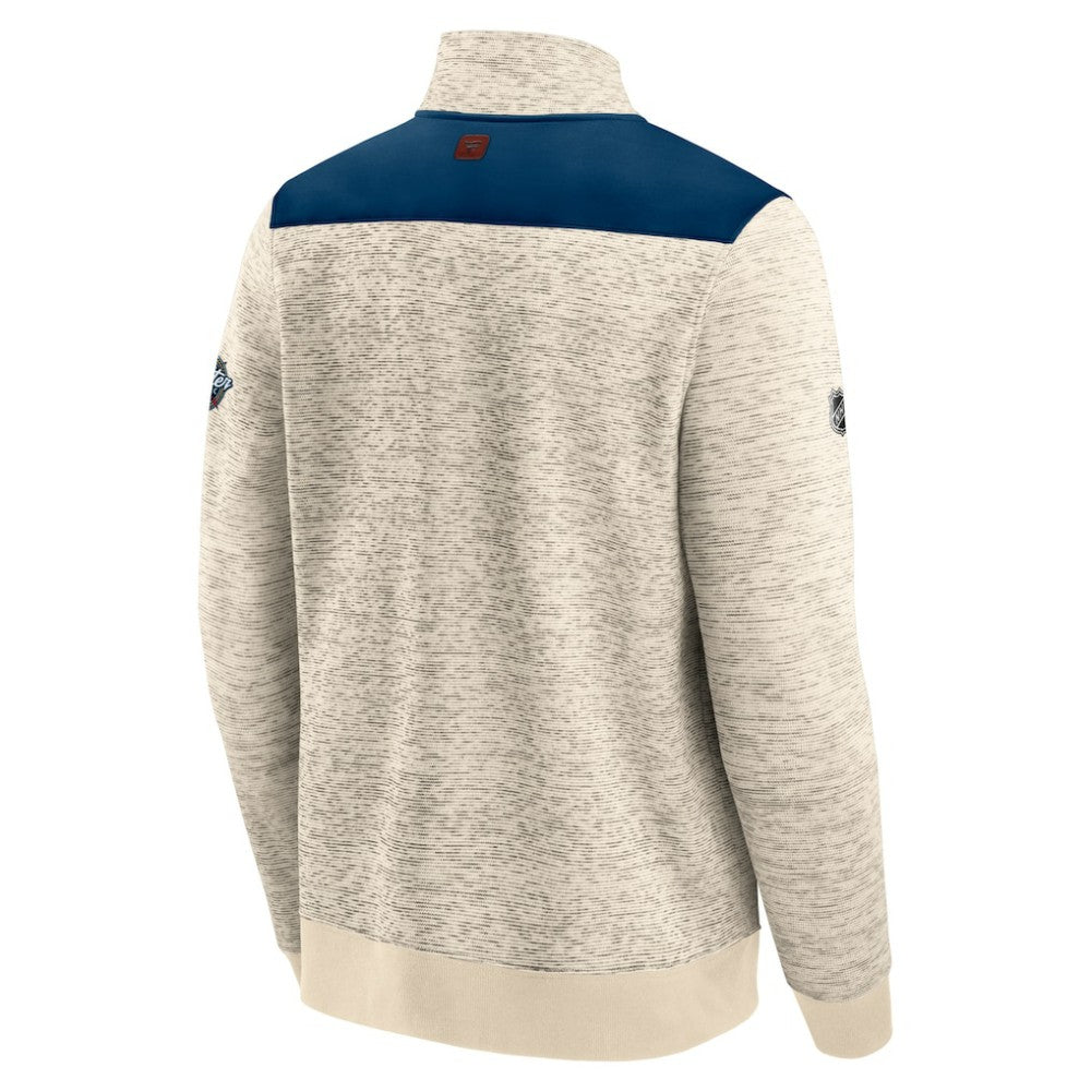 Seattle Kraken Fanatics 2024 NHL Winter Classic Authentic Pro Fleece Quarter-Zip Pullover Top - Deep Sea Blue/Cream - NHL