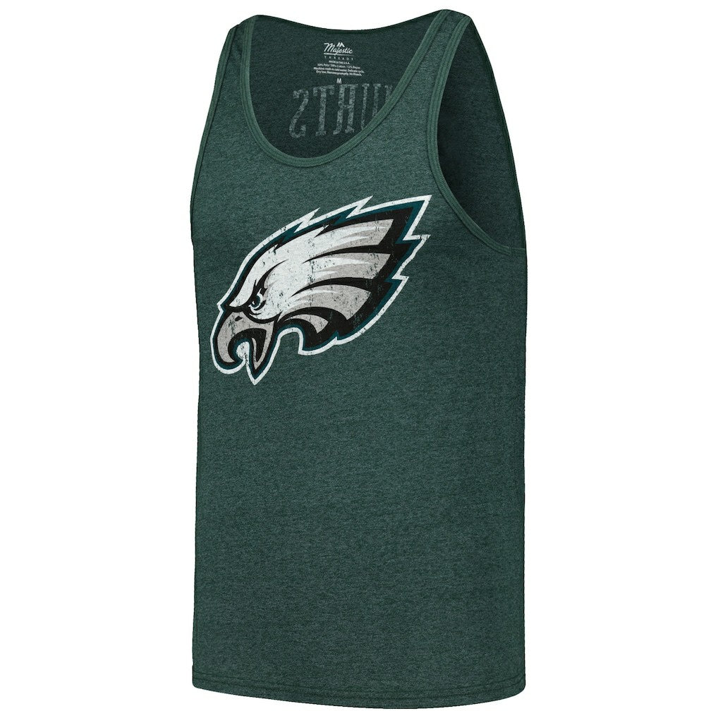 Jalen Hurts Philadelphia Eagles Majestic Threads Name & Number Tri-Blend Tank Top Green | NFL