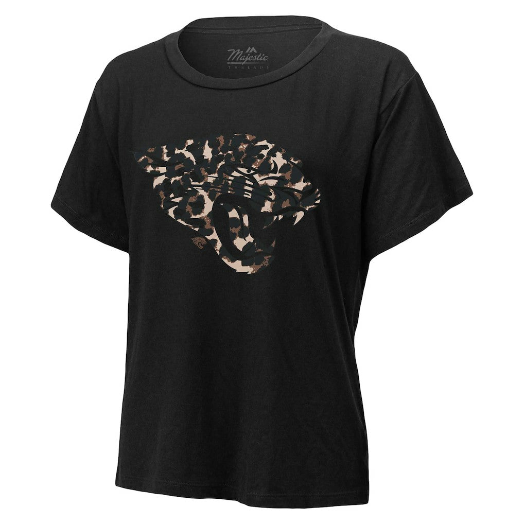 Trevor Lawrence Jacksonville Jaguars Majestic Threads Women's Leopard Player Name & Number T-Shirt Black | NFL
