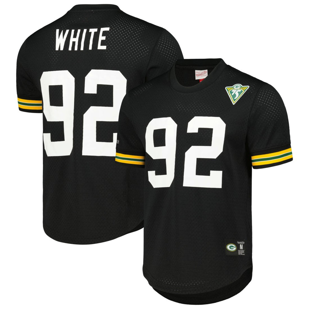 Reggie White Green Bay Packers Retired Player Name and Number Mesh Top Black | Mitchell & Ness