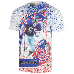New York Giants Retired Player Name & Number Burst T-Shirt White | Mitchell & Ness