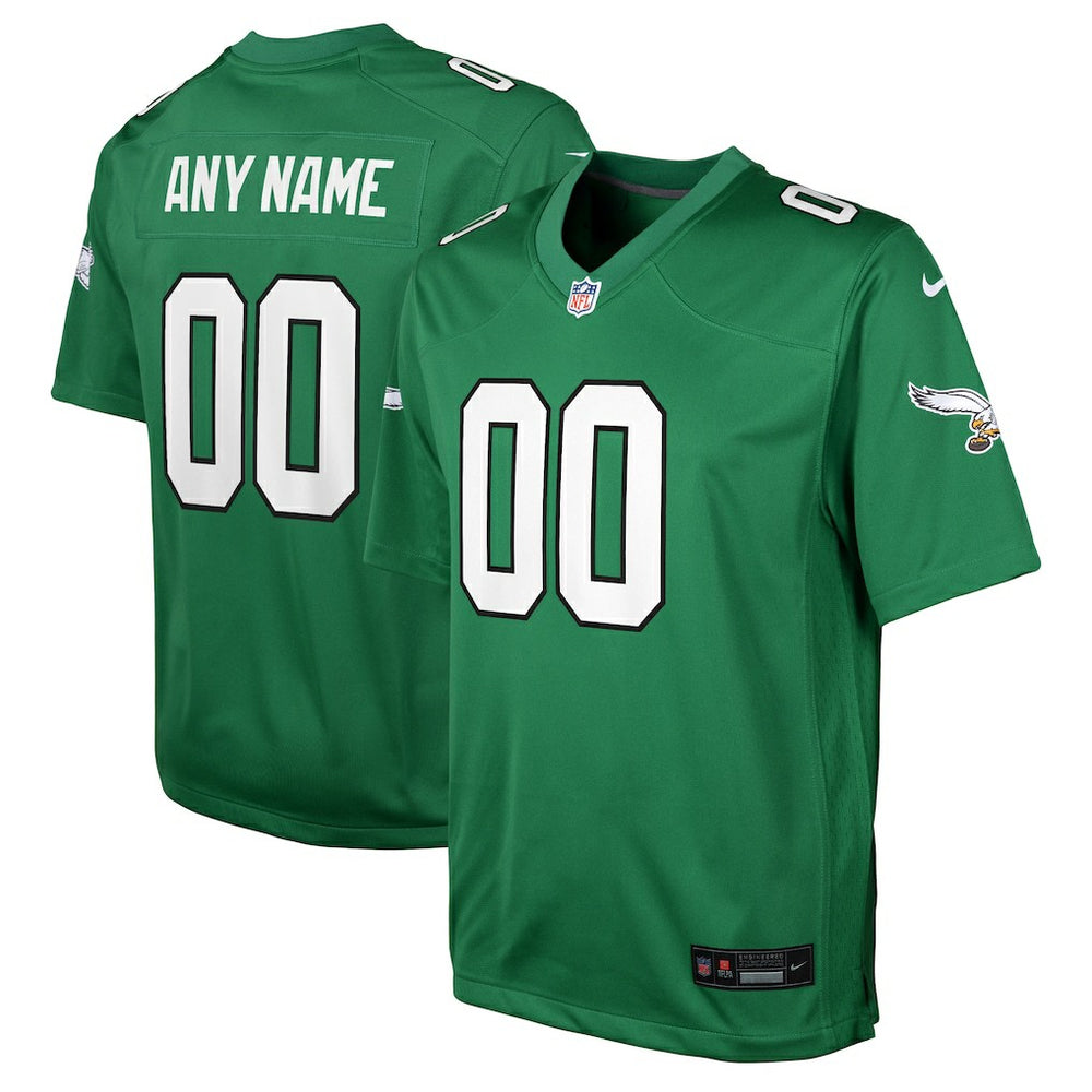 Philadelphia Eagles Youth Alternate Custom Game Jersey Kelly Green | Nike for Sale