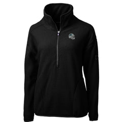 Carolina Panthers Cutter & Buck Women's Helmet Logo Cascade Eco Sherpa Fleece Half-Zip Pullover Jacket Black | NFL