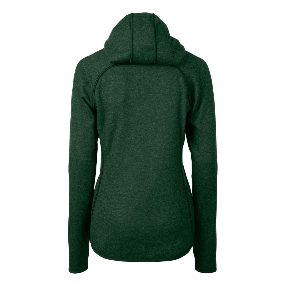 Green Bay Packers Cutter & Buck Women's Helmet Logo Mainsail Sweater-Knit Full-Zip Hoodie Green | NFL