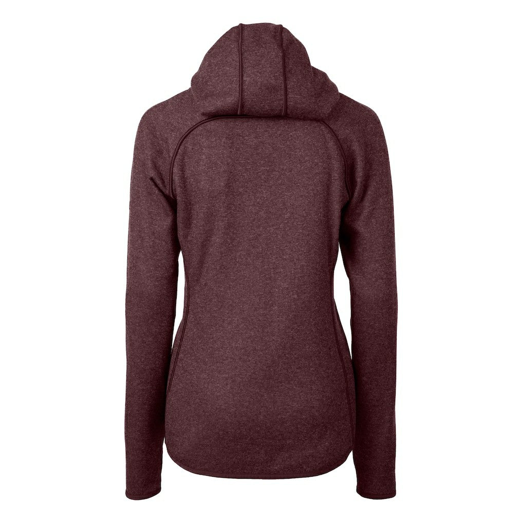 Washington Commanders Cutter & Buck Women's Helmet Logo Mainsail Sweater-Knit Full-Zip Hoodie Burgundy | NFL