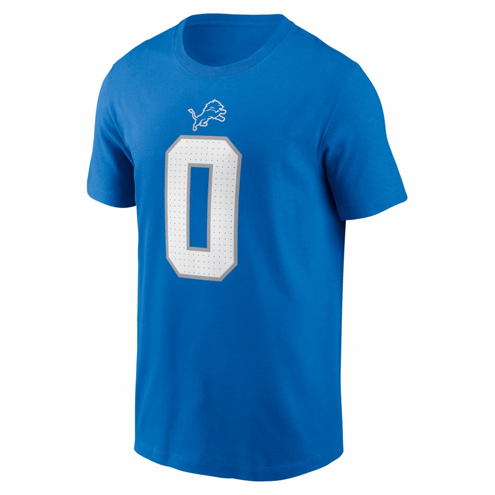 Jahmyr Gibbs Detroit Lions Name & Number T-Shirt Blue | Nike for Sale