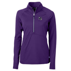 Minnesota Vikings Cutter & Buck Women's Helmet Logo Adapt Eco Knit Stretch Recycled Half-Zip Pullover Top Purple | NFL