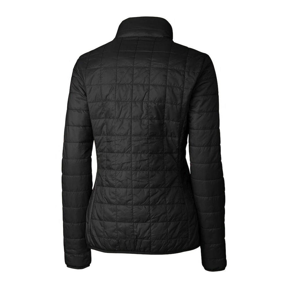 Minnesota Vikings Cutter & Buck Women's Helmet Logo Rainier PrimaLoft Eco Insulated Full-Zip Puffer Jacket Black | NFL