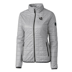 Pittsburgh Steelers Cutter & Buck Women's Helmet Logo Rainier PrimaLoft Eco Insulated Full-Zip Puffer Jacket Gray | NFL