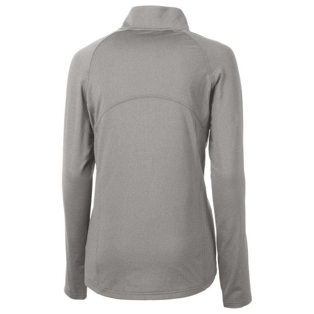 New York Jets Cutter & Buck Women's Helmet Logo Adapt Eco Knit Stretch Recycled Half-Zip Pullover Top Gray | NFL
