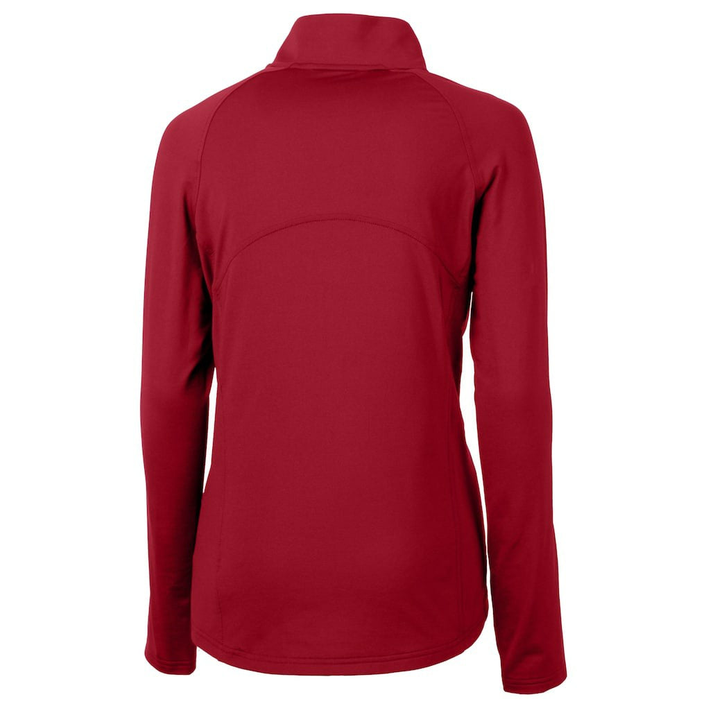 San Francisco 49ers Cutter & Buck Women's Helmet Logo Adapt Eco Knit Stretch Recycled Half-Zip Pullover Top Scarlet | NFL