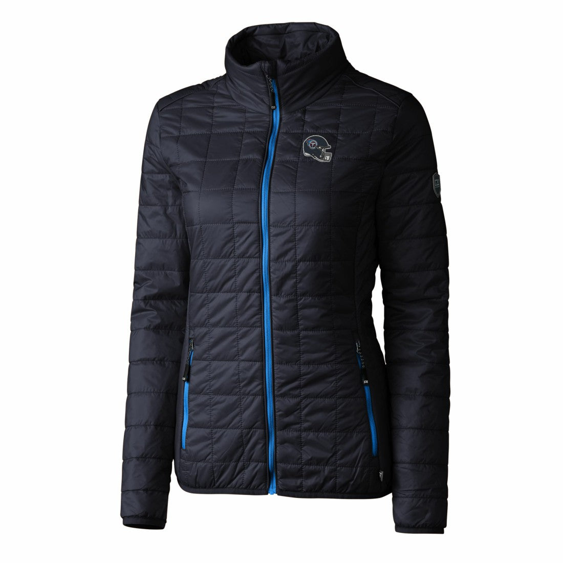 Tennessee Titans Cutter & Buck Women's Helmet Logo Rainier PrimaLoft Eco Insulated Full-Zip Puffer Jacket Navy | NFL