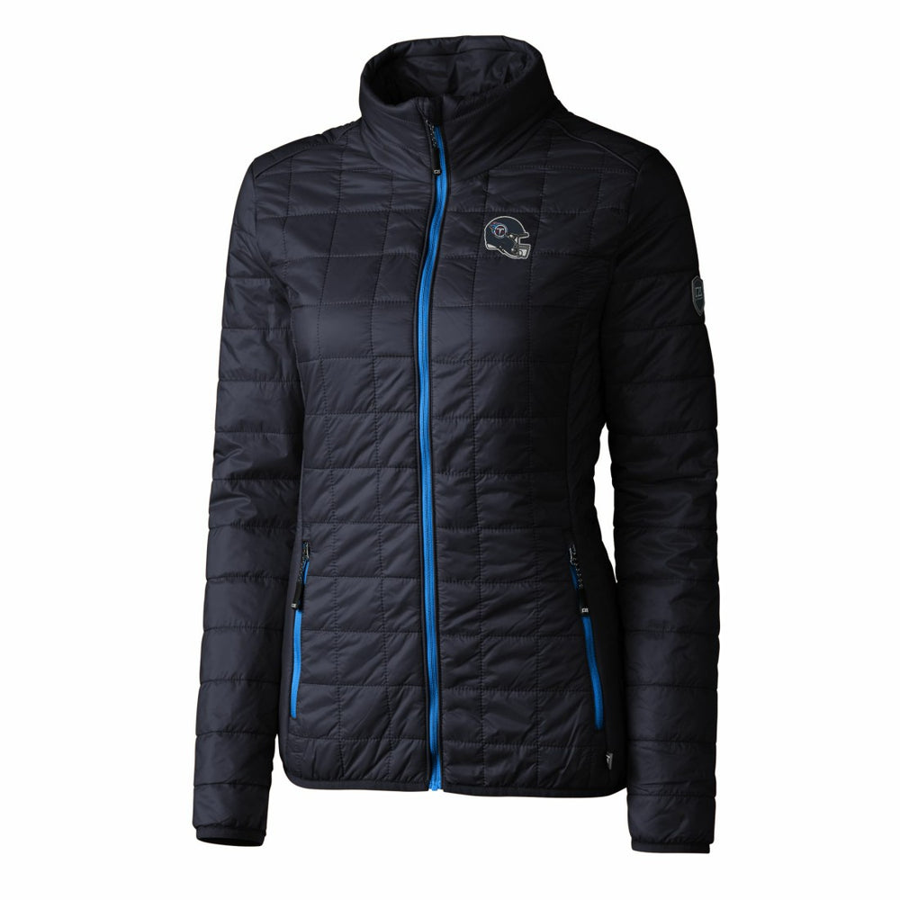 Tennessee Titans Cutter & Buck Women's Helmet Logo Rainier PrimaLoft Eco Insulated Full-Zip Puffer Jacket Navy | NFL