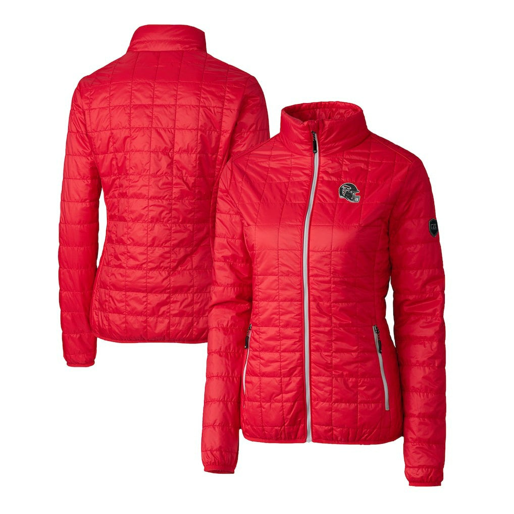 Atlanta Falcons Cutter & Buck Women's Helmet Logo Rainier PrimaLoft Eco Insulated Full-Zip Puffer Jacket Red | NFL