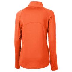 Cincinnati Bengals Cutter & Buck Women's Helmet Logo Adapt Eco Knit Stretch Recycled Half-Zip Pullover Top Orange | NFL