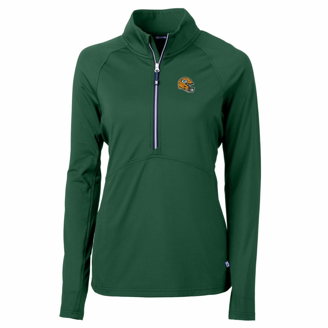 Green Bay Packers Cutter & Buck Women's Helmet Logo Adapt Eco Knit Stretch Recycled Half-Zip Pullover Top Green | NFL