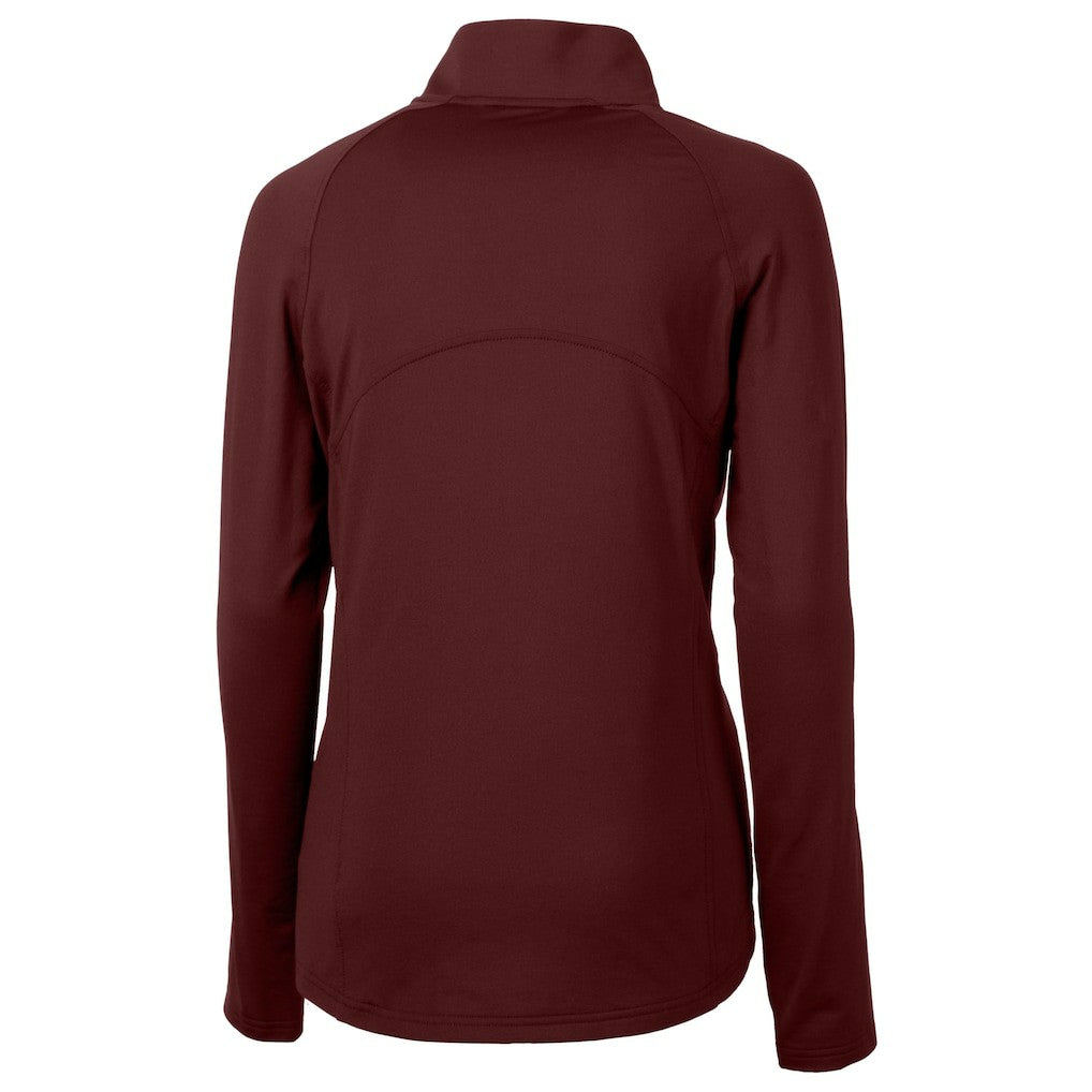 Washington Commanders Cutter & Buck Women's Helmet Logo Adapt Eco Knit Stretch Recycled Half-Zip Pullover Top Burgundy | NFL
