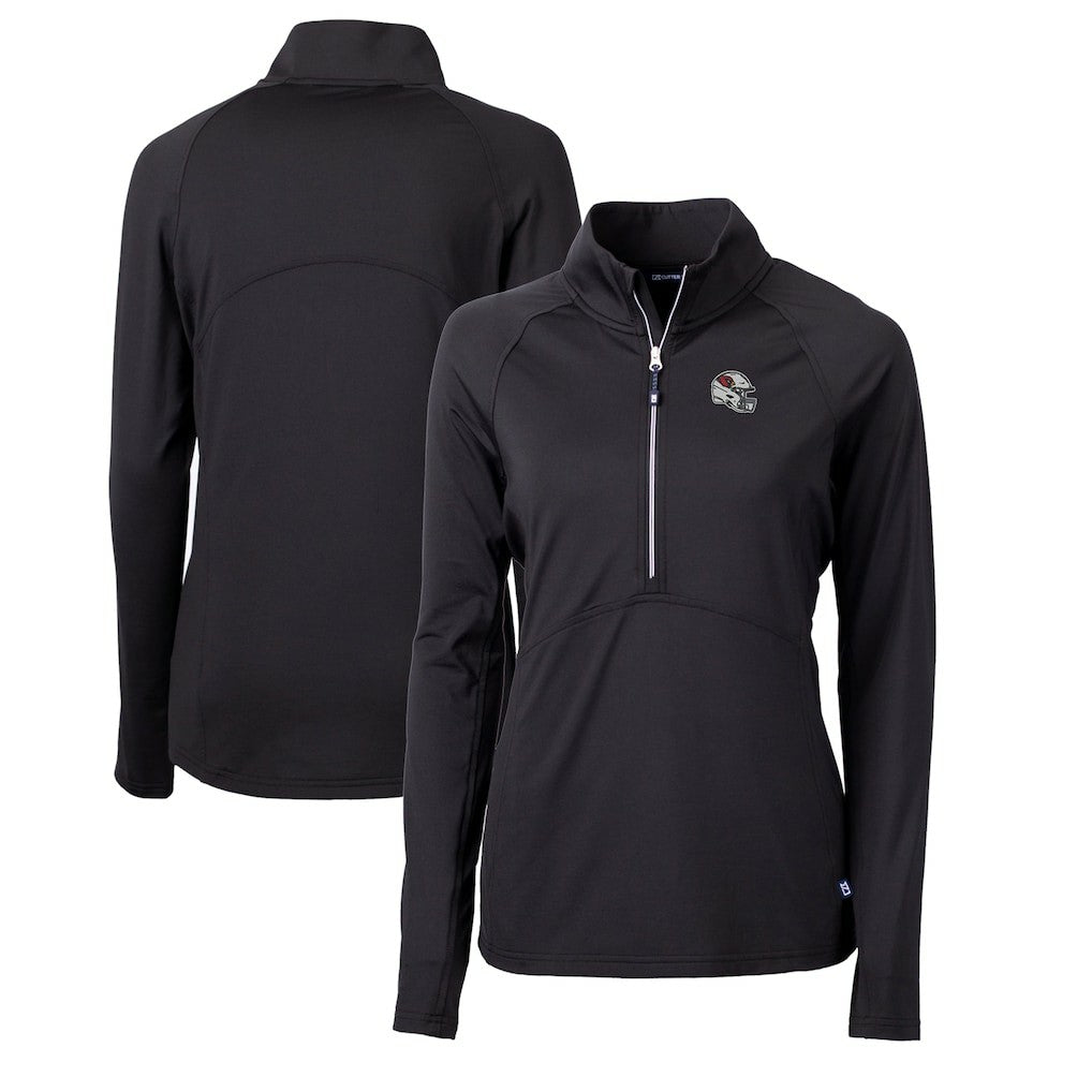 Arizona Cardinals Cutter & Buck Women's Helmet Logo Adapt Eco Knit Stretch Recycled Half-Zip Pullover Top Black | NFL