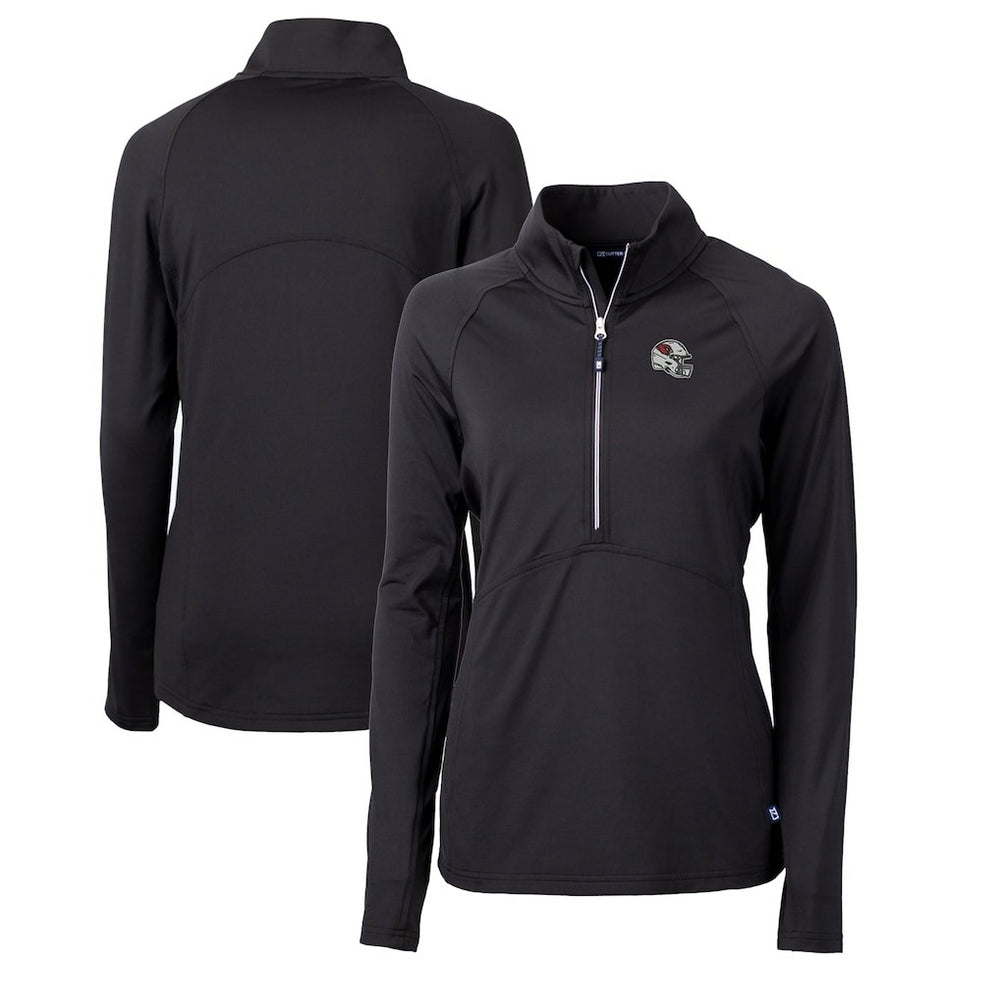 Arizona Cardinals Cutter & Buck Women's Helmet Logo Adapt Eco Knit Stretch Recycled Half-Zip Pullover Top Black | NFL