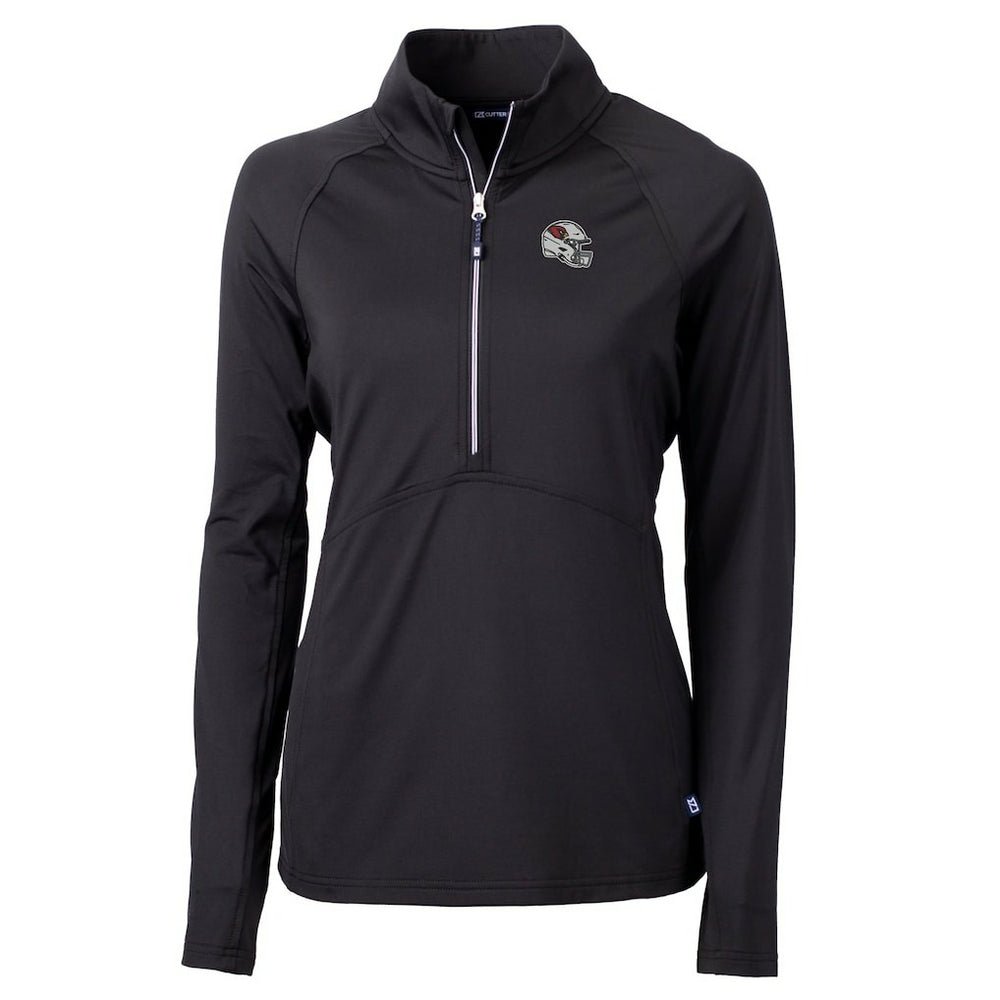 Arizona Cardinals Cutter & Buck Women's Helmet Logo Adapt Eco Knit Stretch Recycled Half-Zip Pullover Top Black | NFL
