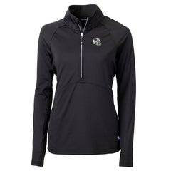 Arizona Cardinals Cutter & Buck Women's Helmet Logo Adapt Eco Knit Stretch Recycled Half-Zip Pullover Top Black | NFL