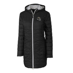 Baltimore Ravens Cutter & Buck Women's Helmet Logo Rainier Primaloft Eco Insulated Hooded Long Coat Black | NFL