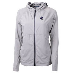 Minnesota Vikings Cutter & Buck Women's Helmet Logo Adapt Eco Knit Hybrid Recycled Full-Zip Hoodie Heather Gray | NFL