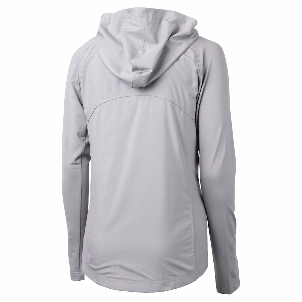Minnesota Vikings Cutter & Buck Women's Helmet Logo Adapt Eco Knit Hybrid Recycled Full-Zip Hoodie Heather Gray | NFL