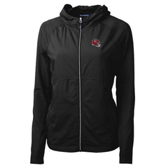 Kansas City Chiefs Cutter & Buck Women's Helmet Logo Adapt Eco Knit Hybrid Recycled Full-Zip Hoodie Black | NFL