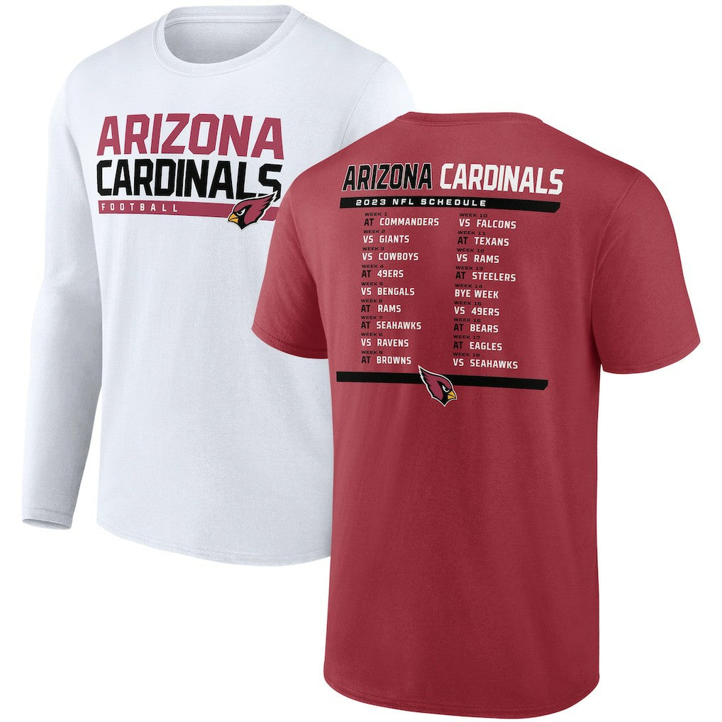 Arizona Cardinals Two-Pack 2023 Schedule T-Shirt Combo Set Cardinal/White | Fanatics