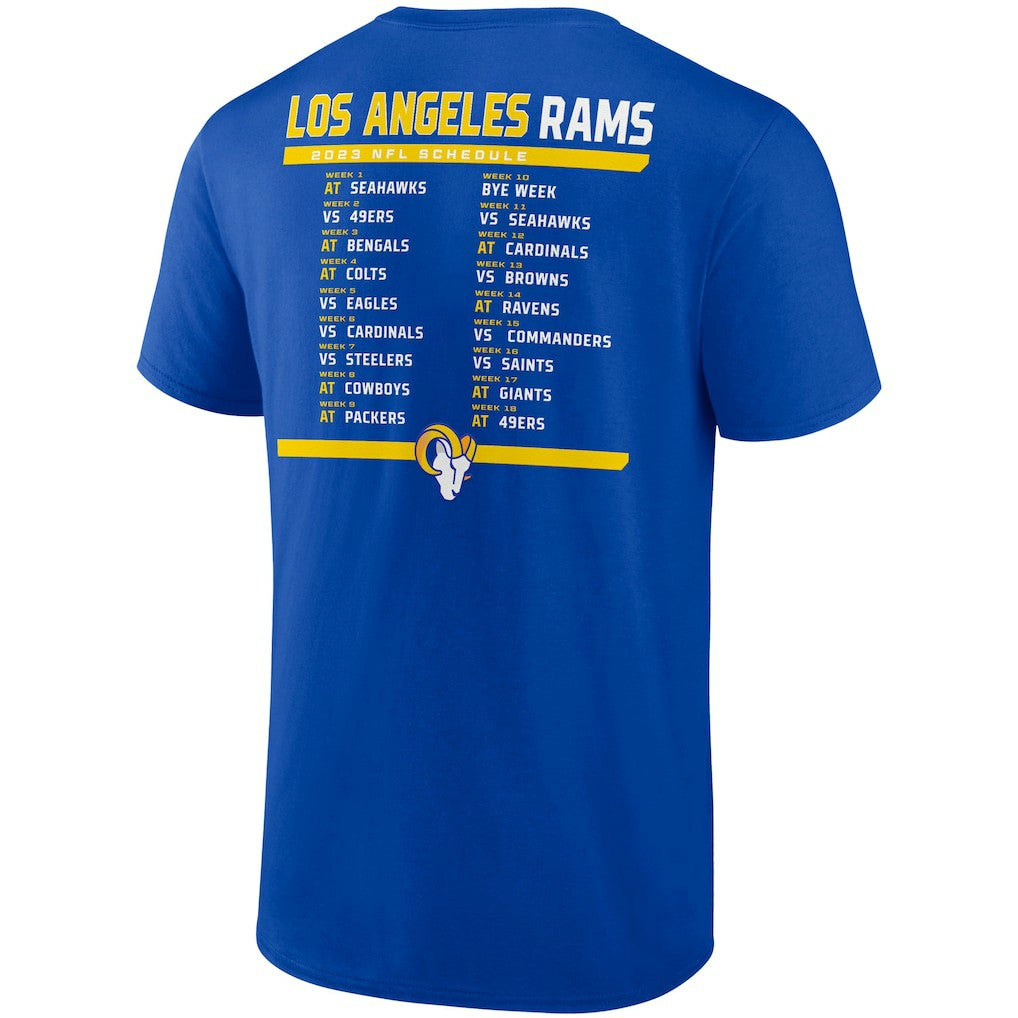 Los Angeles Rams Two-Pack 2023 Schedule T-Shirt Combo Set Royal/White | Fanatics