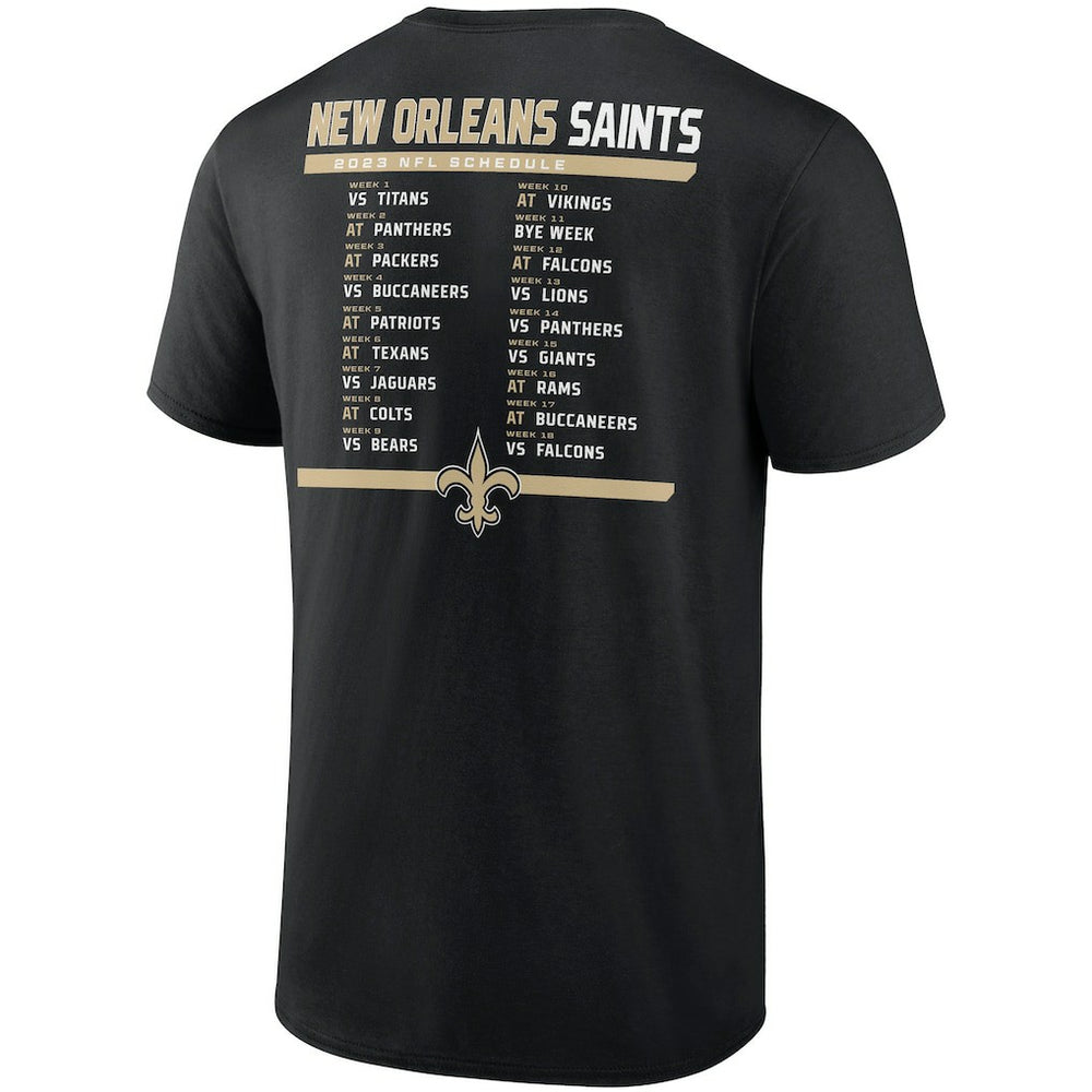 New Orleans Saints Two-Pack 2023 Schedule T-Shirt Combo Set Black/White | Fanatics