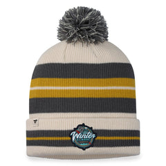 Vegas Golden Knights Fanatics 2024 NHL Winter Classic Cuffed Knit Hat with Pom - Charcoal/Cream - NHL