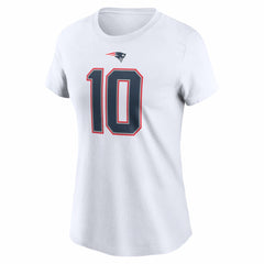 Drake Maye New England Patriots Women's Player Name & Number T-Shirt White | Nike for Sale