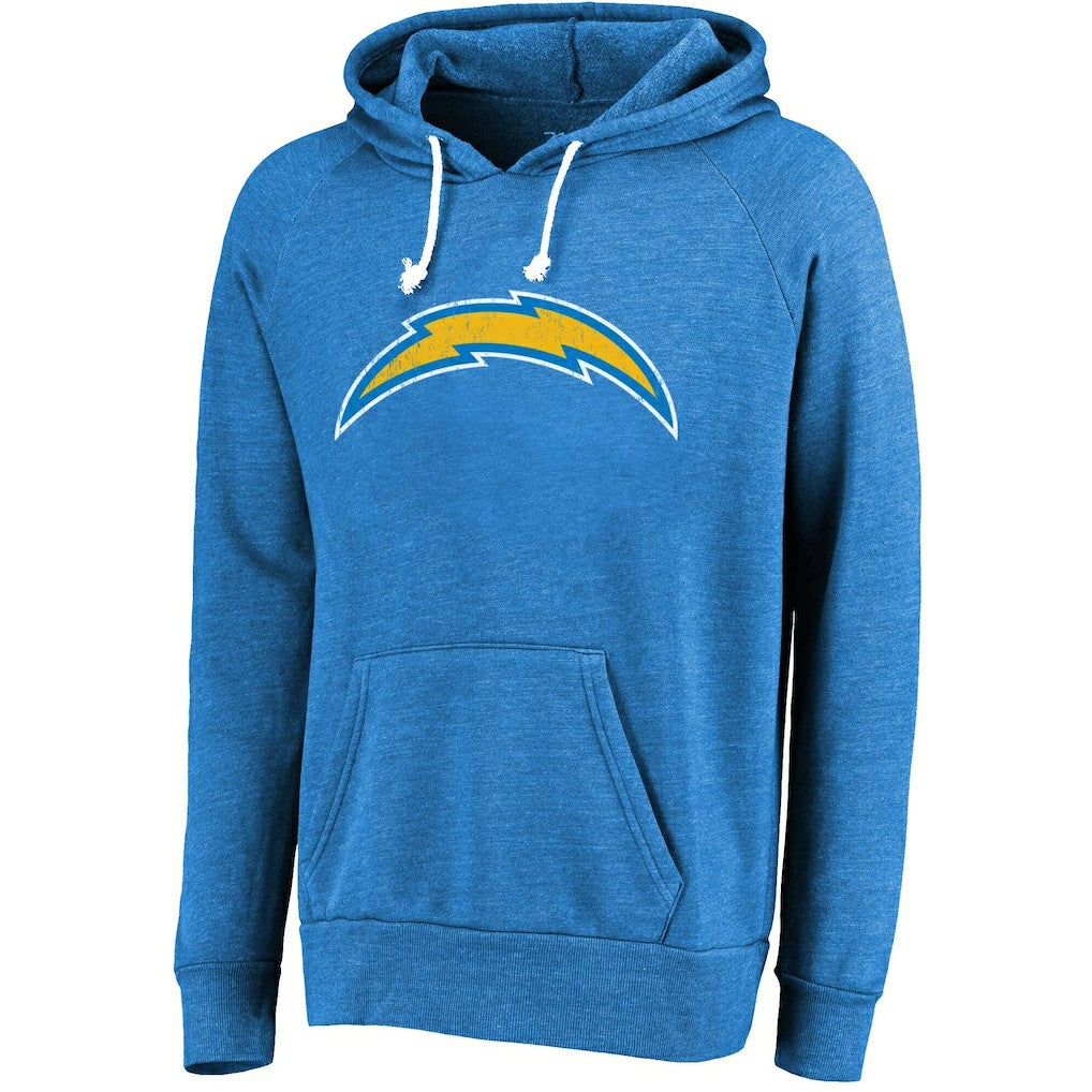 Justin Herbert Los Angeles Chargers Majestic Threads Name & Number Tri-Blend Pullover Hoodie Powder Blue | NFL