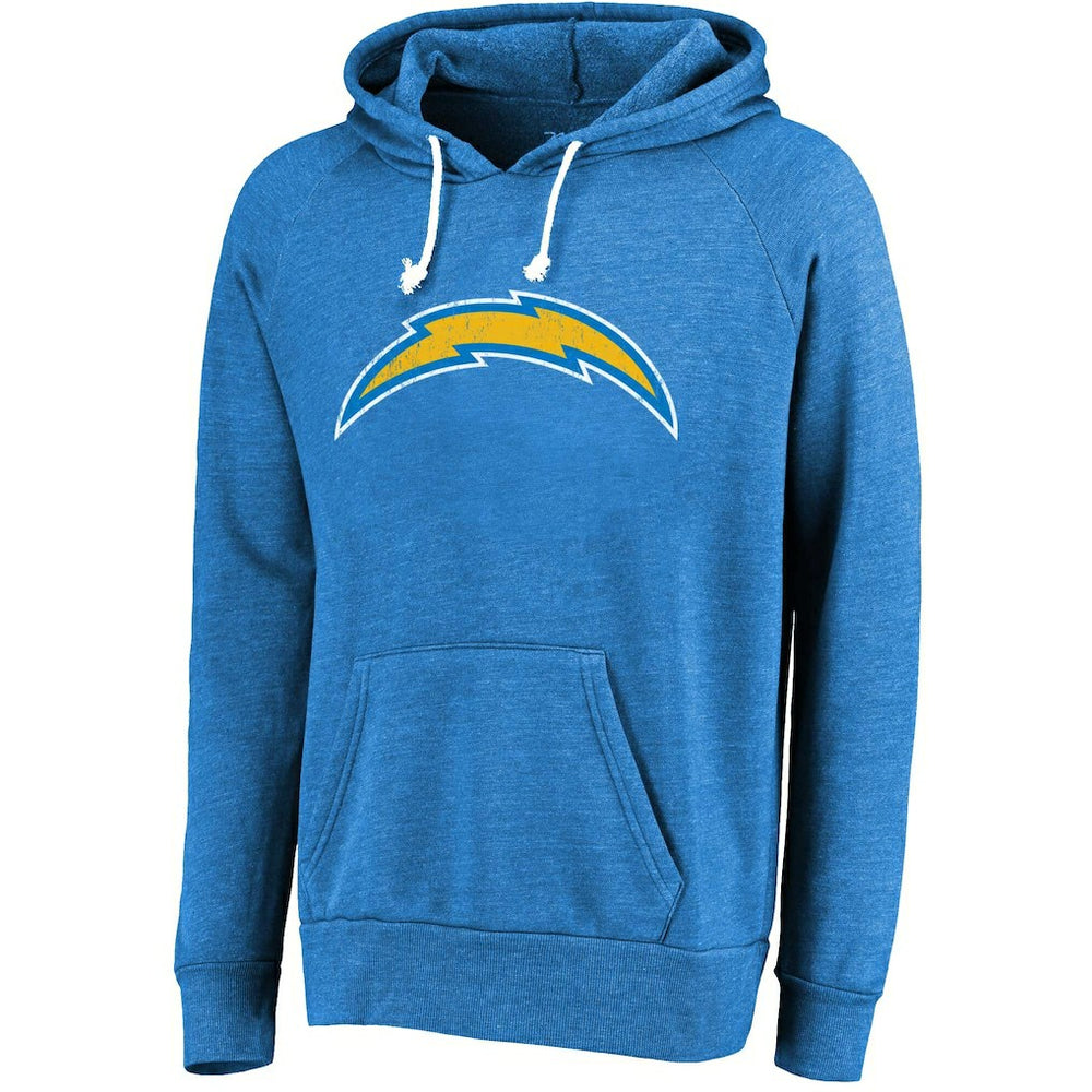 Justin Herbert Los Angeles Chargers Majestic Threads Name & Number Tri-Blend Pullover Hoodie Powder Blue | NFL