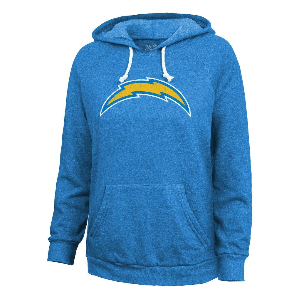 Justin Herbert Los Angeles Chargers Majestic Threads Women's Name & Number Tri-Blend Pullover Hoodie Powder Blue | NFL