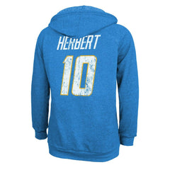 Justin Herbert Los Angeles Chargers Majestic Threads Women's Name & Number Tri-Blend Pullover Hoodie Powder Blue | NFL