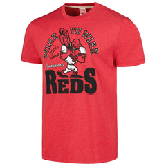 Cincinnati Reds Homage Doodle Collection Wire to Wire Tri-Blend T-Shirt - MLB