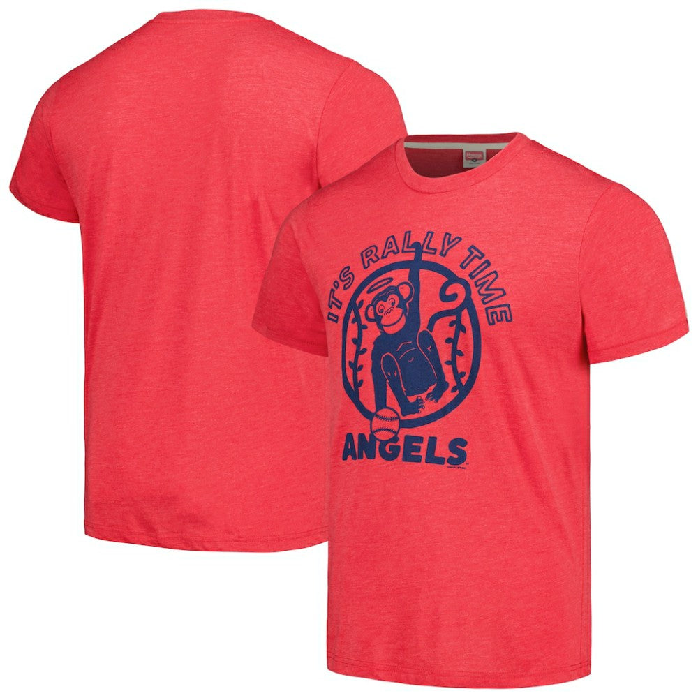 Los Angeles Angels Homage Doodle Collection It's Rally Time Tri-Blend T-Shirt - MLB