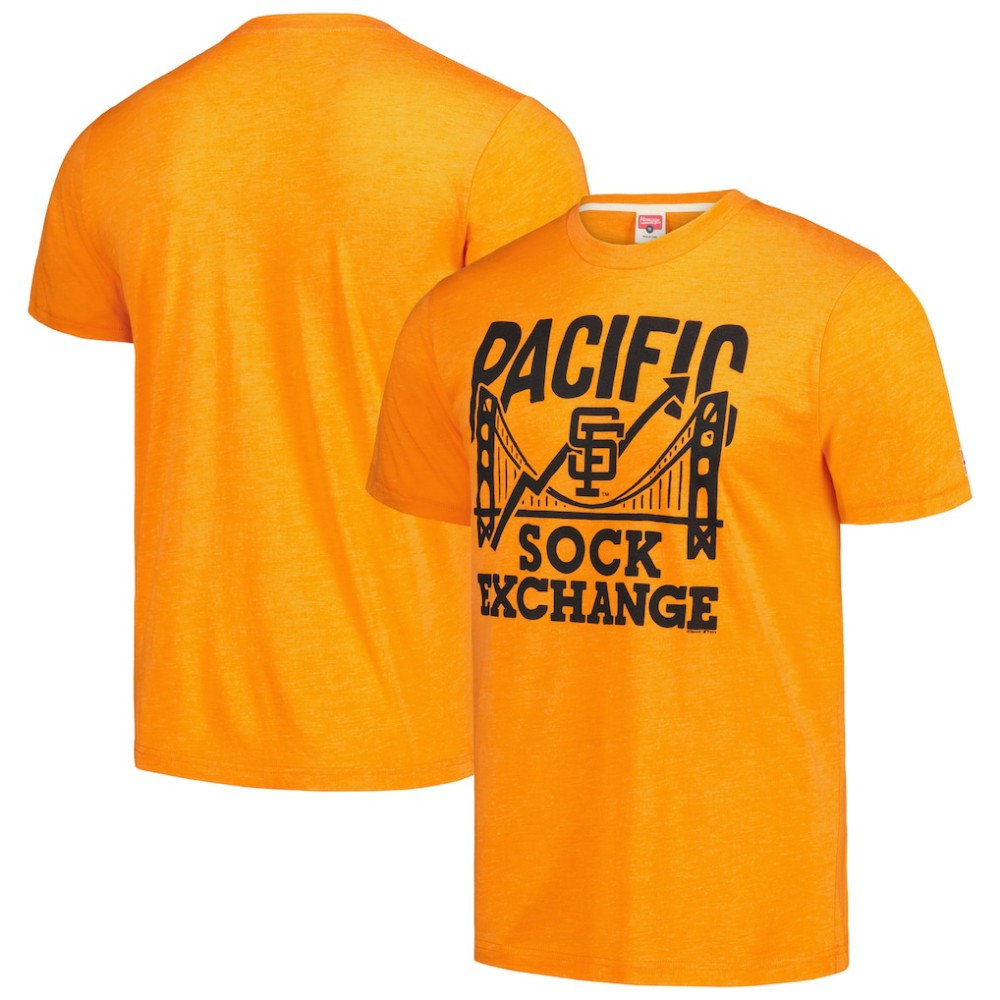 San Francisco Giants Homage Doodle Collection Pacific Sock Exchange Tri-Blend T-Shirt - MLB