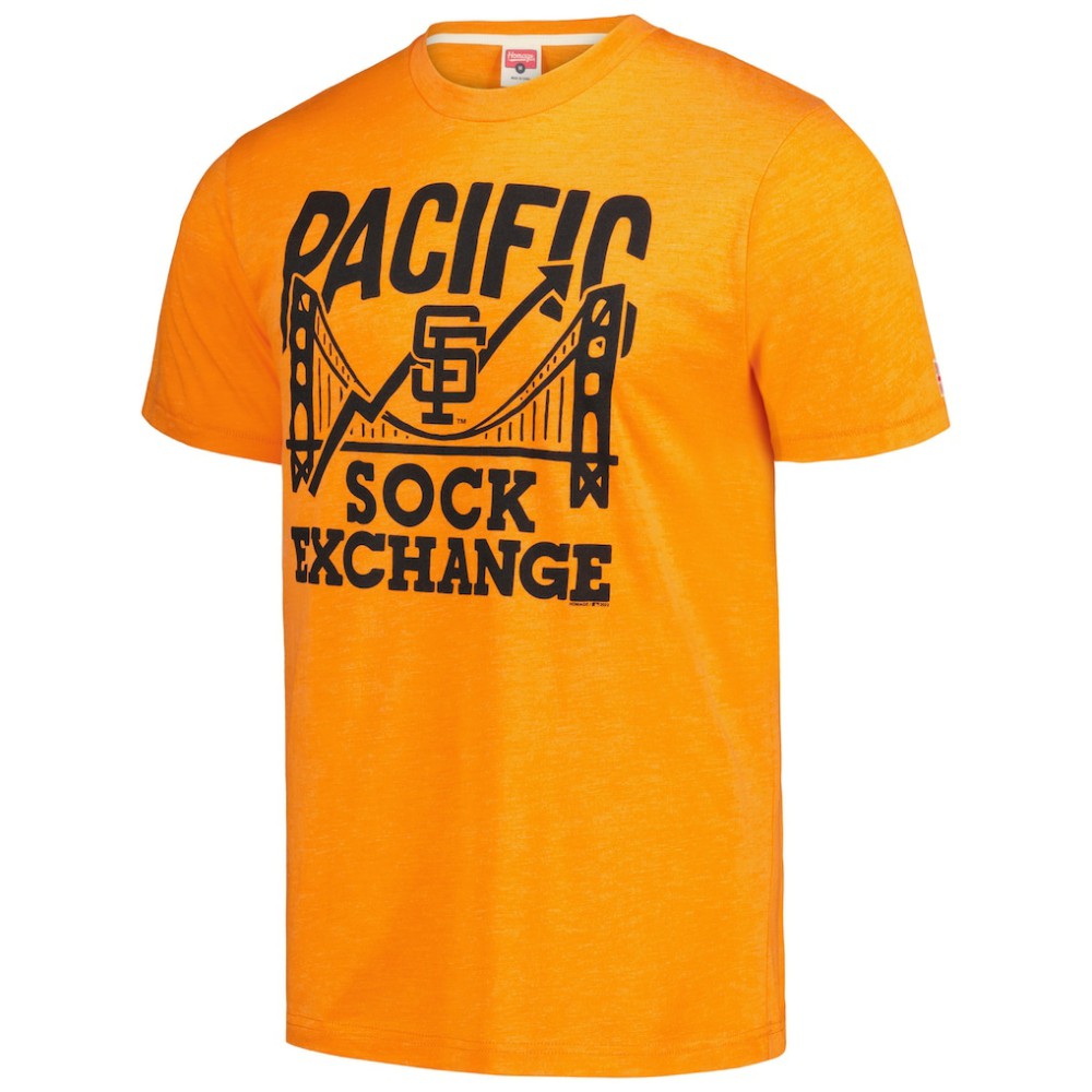 San Francisco Giants Homage Doodle Collection Pacific Sock Exchange Tri-Blend T-Shirt - MLB