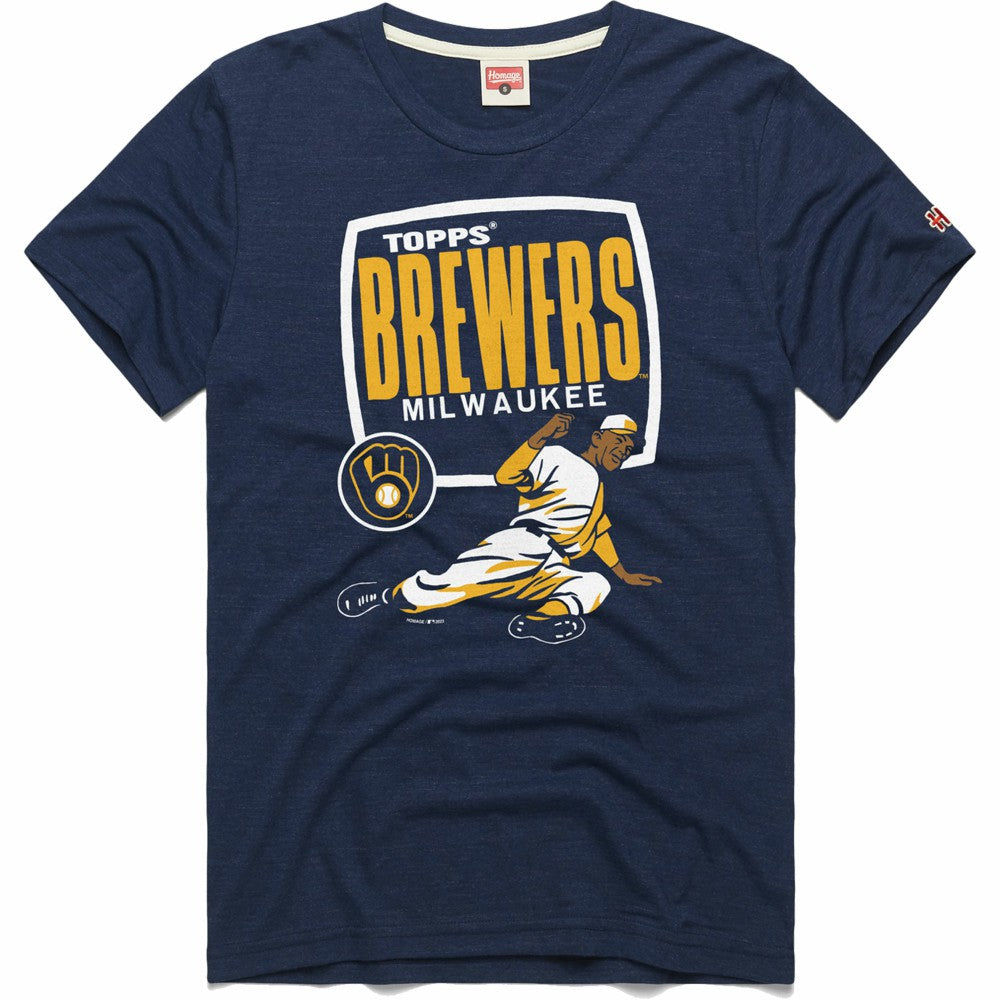 Milwaukee Brewers Homage x Topps Tri-Blend T-Shirt - MLB