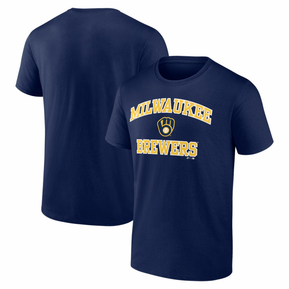 Milwaukee Brewers Logo Athletic Heart and Soul T-Shirt - MLB