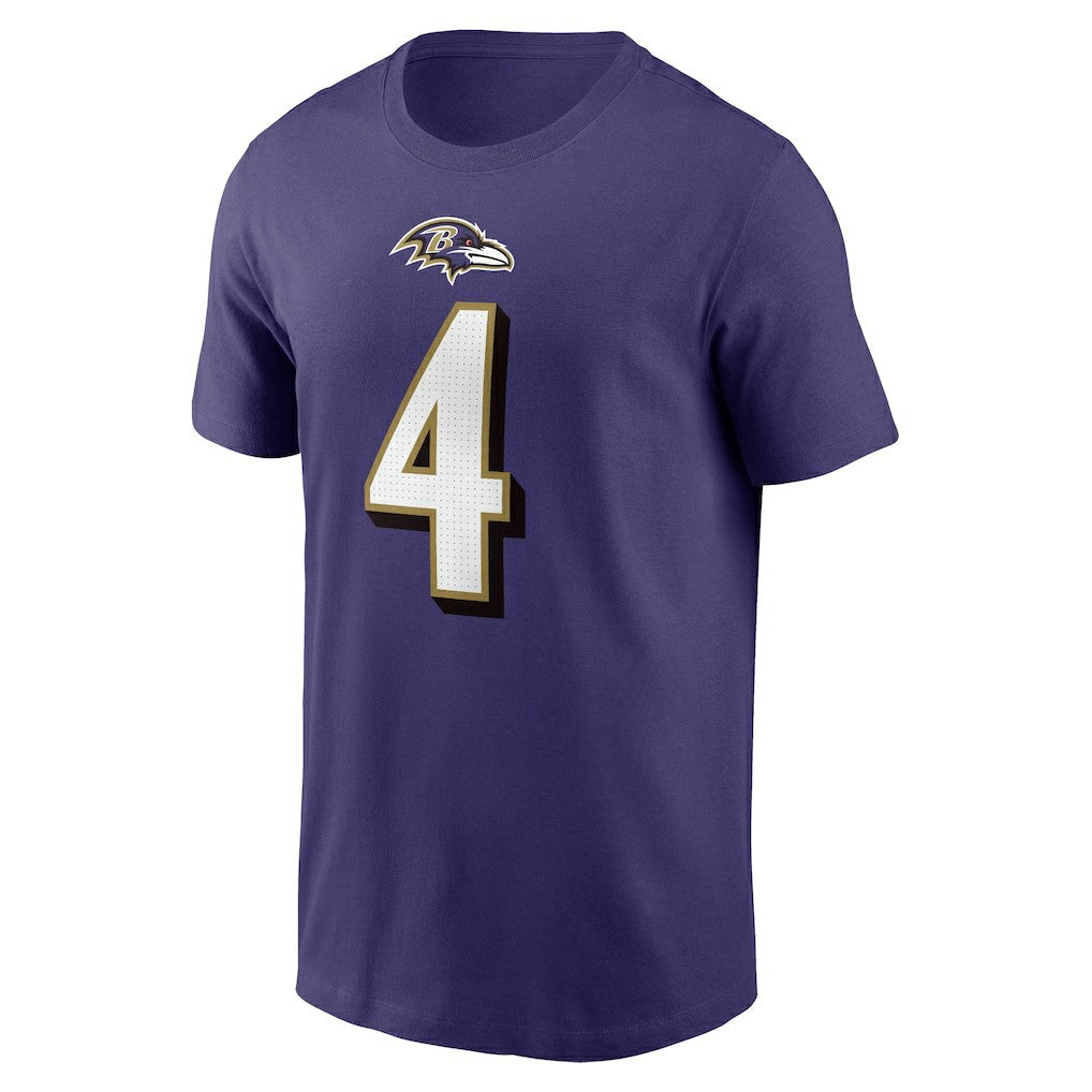Zay Flowers Baltimore Ravens Player Name & Number T-Shirt Purple | Nike for Sale