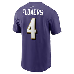 Zay Flowers Baltimore Ravens Player Name & Number T-Shirt Purple | Nike for Sale