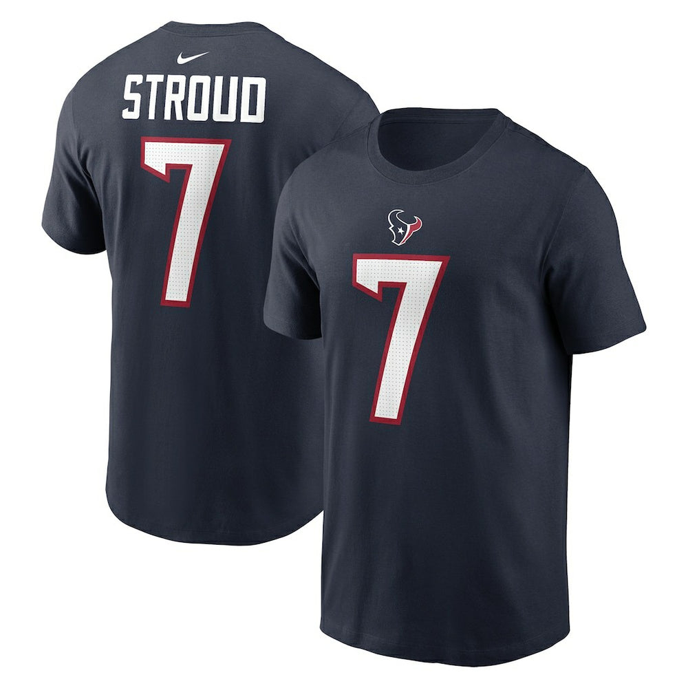 C.J. Stroud Houston Texans Player Name & Number T-Shirt Navy | Nike for Sale