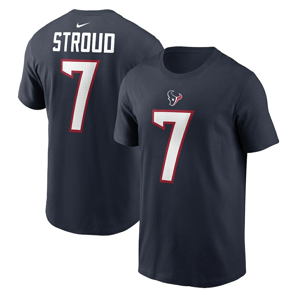 C.J. Stroud Houston Texans Player Name & Number T-Shirt Navy | Nike for Sale
