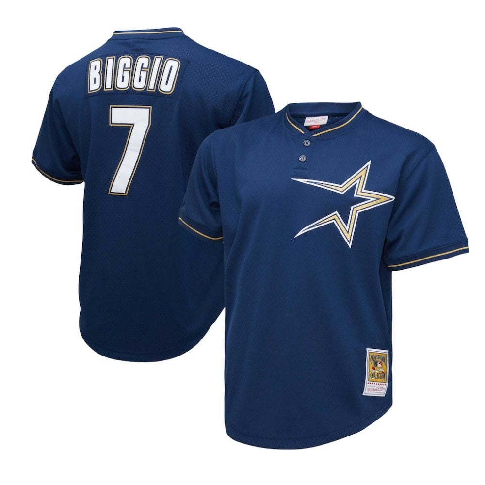 Craig Biggio Houston Astros Mitchell & Ness 1991 Cooperstown Collection Mesh Pullover Jersey - MLB